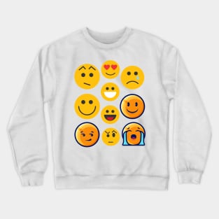 Smiley Emoji Gestures  Which Emoji Fits you Today? Crewneck Sweatshirt